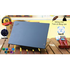 Lenovo Thinkpad X1 Carbon Gen 6 core i5-8250U / Ram 8GB DDR4 / SSD 256GB NVMe / 14 inch IPS Ful lHD / Face iD, Touch iD, Led phím, Pin 5h30, Siêu mỏng nhẹ chỉ 1,1Kg