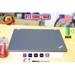 Máy trạm Lenovo Thinkpad P53 Xeon E2276M / Ram 16GB DDR4 / SSD 512G NVMe / 15.6" IPS FHD / 2 VGA - Card rời nVidia Quadro RTX 5000 16GB GDDR6 / Led Phím, Bảo Mật Vân Tay, Face iD hiện đại / Pin 6h30, Mới 98%