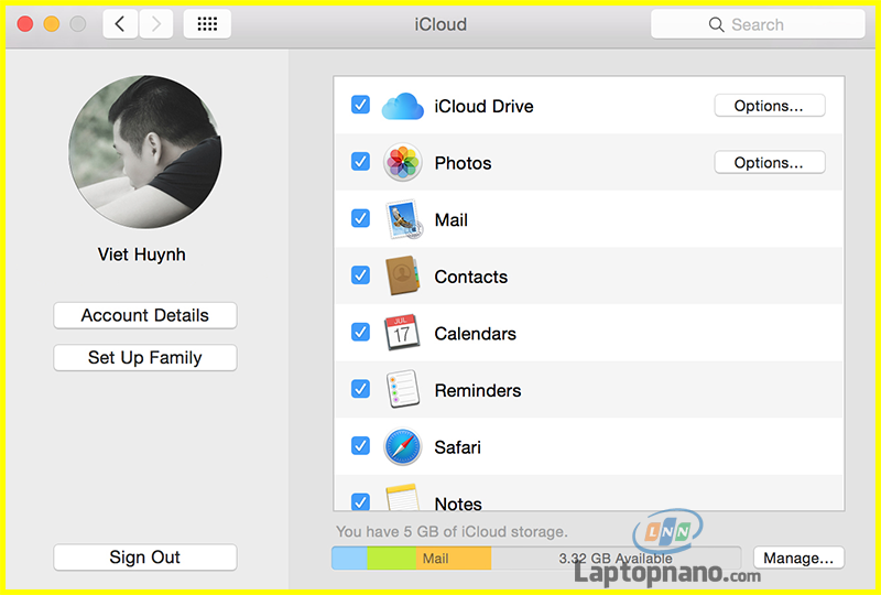 Kiểm tra thông tin tài khoản iCloud