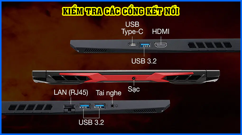 Kiểm tra cổng kết nối acer aspire cũ