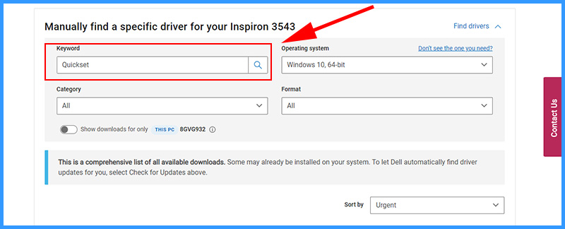 Tải Driver Dell QuickSet từ trang chủ Dell