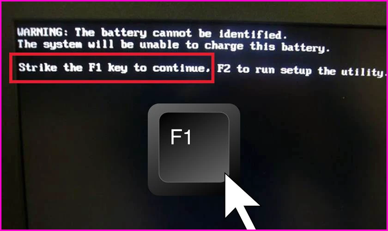 thông báo lỗi khi khởi động