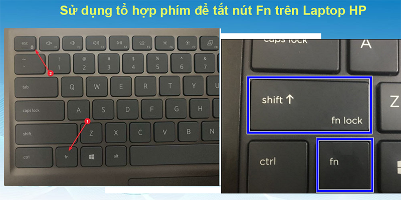 Bật tắt phím Fn trên laptop HP bằng tổ hợp phím nhanh
