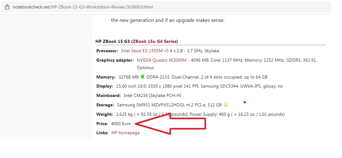 Hp Zbook 15 G3 Xeon-8