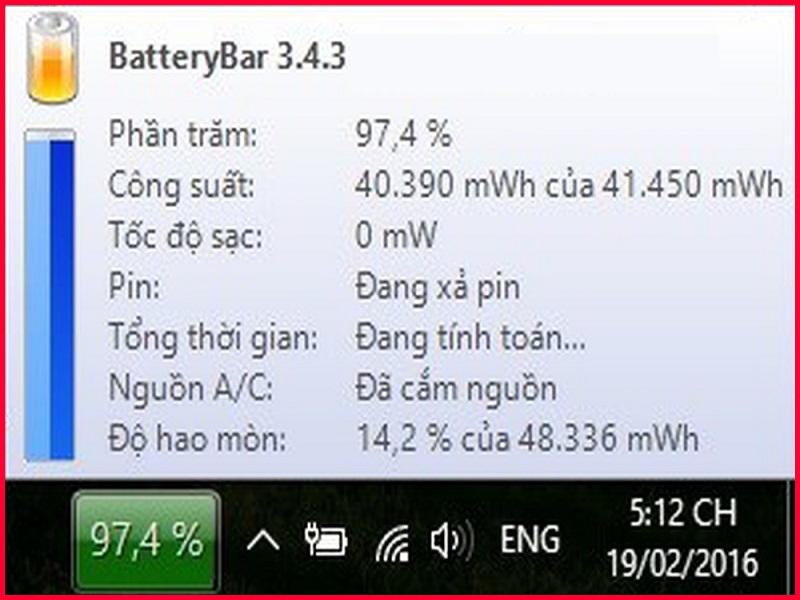 phần mềm kiểm tra Pin BatteryCare