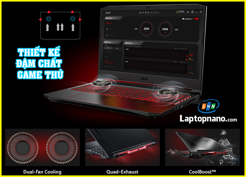 Acer Nitro cũ Thiết Kế Đậm Chất Game Thủ