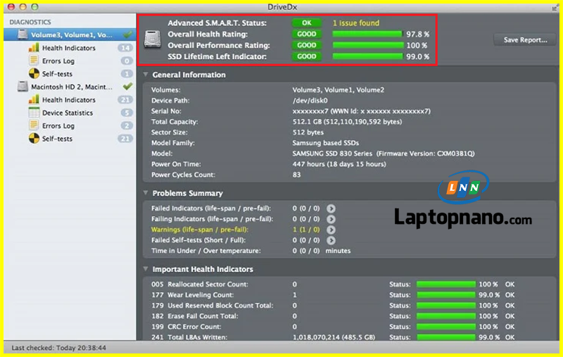 Kiểm tra tình trạng ổ cứng Macbook bằng phần mềm DriveDx 1