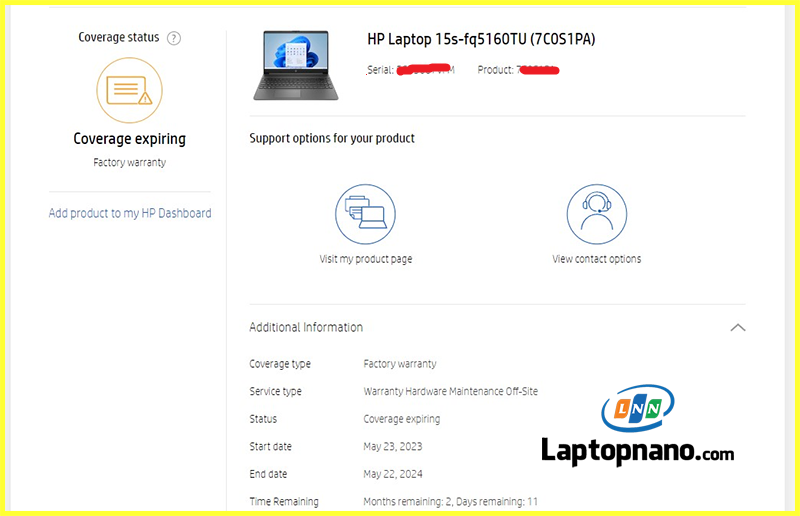 Laptop HP 15s fq5160TU Core i5-1235U còn bảo hành chính hãng