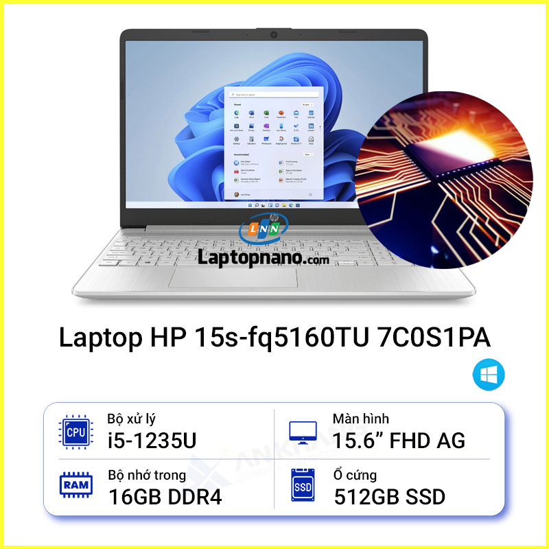 Laptop HP 15s fq5160TU Core i5-1235U hiệu năng mạnh mẽ