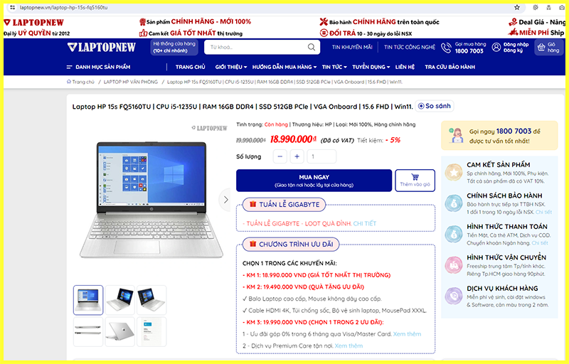 Tham khảo giá bán Laptop HP 15s fq5160TU Core i5-1235U trên thị trường 1