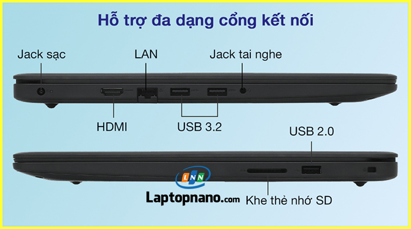 laptop dell inspiron 15 3593 core i5-1035G1 trang bị cổng kết nối đa dangf5