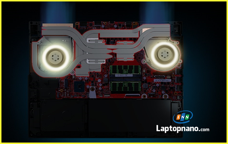 Laptop Asus G501JW Core i7-4700HQ trang bị Hệ Thống Tản Nhiệt Hiệu Quả