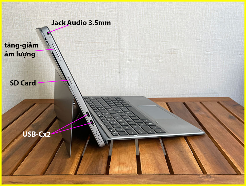 Laptop Dell Latitude 7200 2 in 1 Core i7-8665U trang bị cổng kết nối hiện đại 1