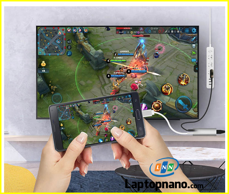 Kết nối điện thoại với ti vi bằng Cáp chuyển Type-C to HDMI và VGA