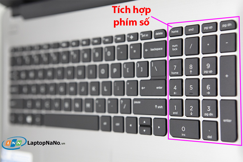 Laptop Hp 15-ay166tx Core i5-7200U Trang bị Bàn phím Full Size tiện dụng