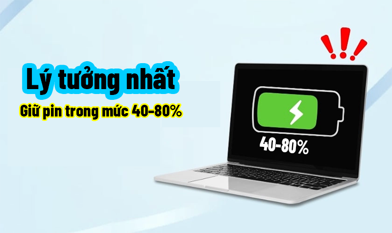 Có nên sạc pin laptop đầy 100% không?