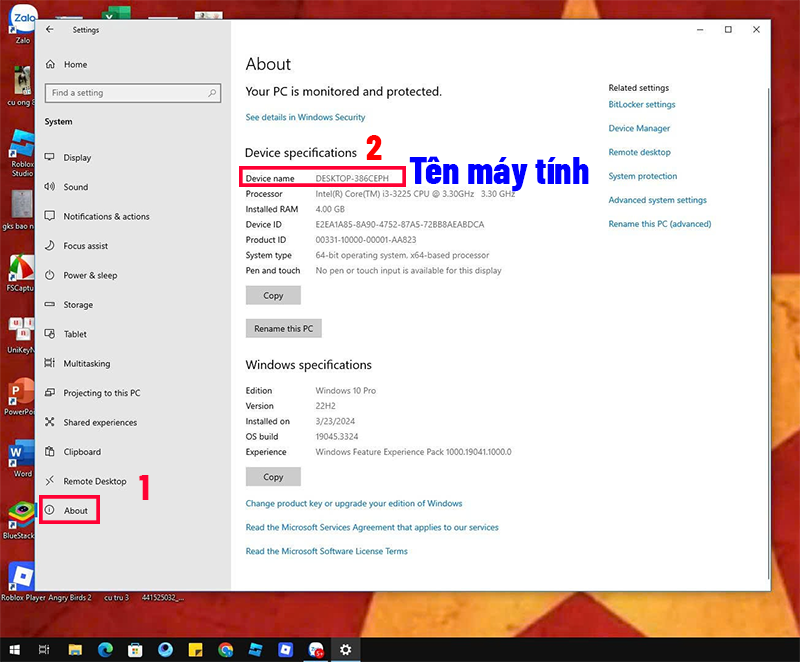 Cách xem tên máy tính trên Windows qua Setting-2