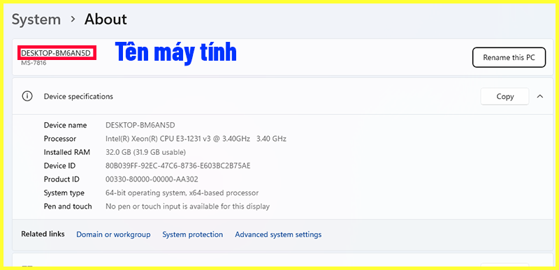 Cách xem tên máy tính trên Windows bằng tổ hợp phím tắt