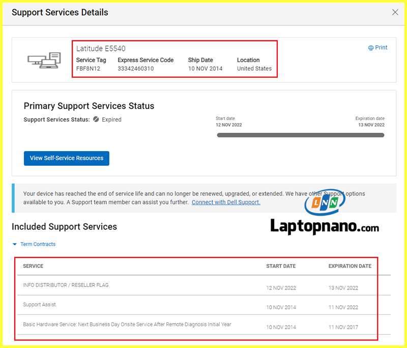 Check tag Dell trên website chính thức của Dell