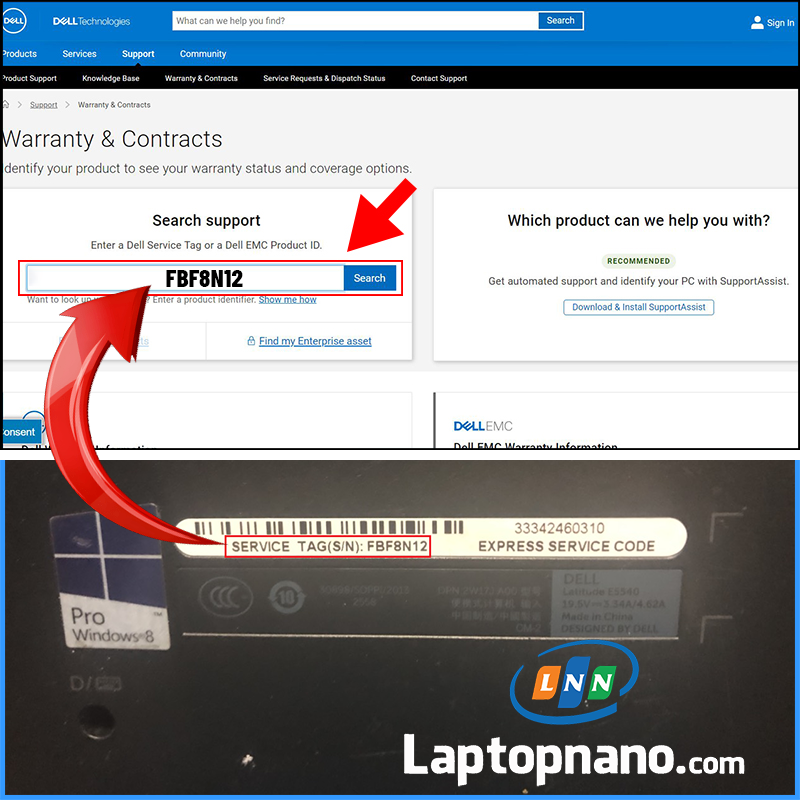 Check tag Dell trên website chính thức của Dell