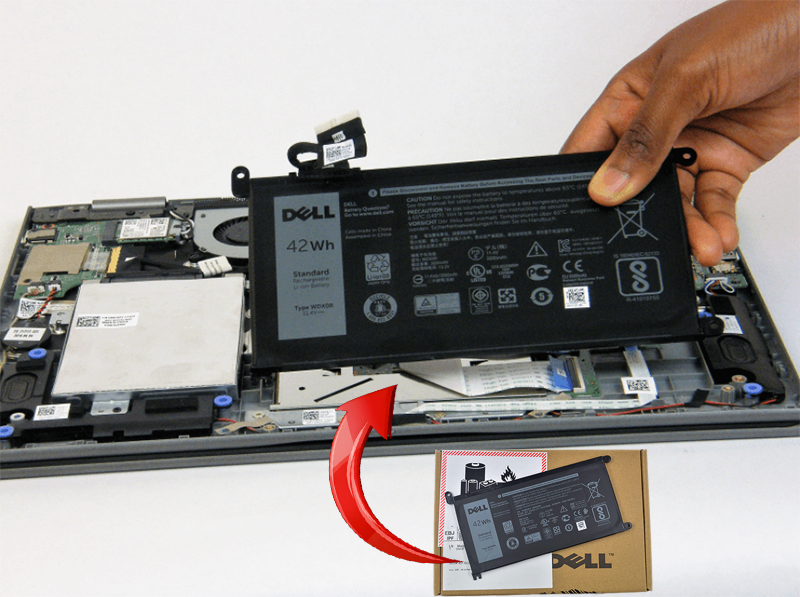Thay pin laptop Dell mới